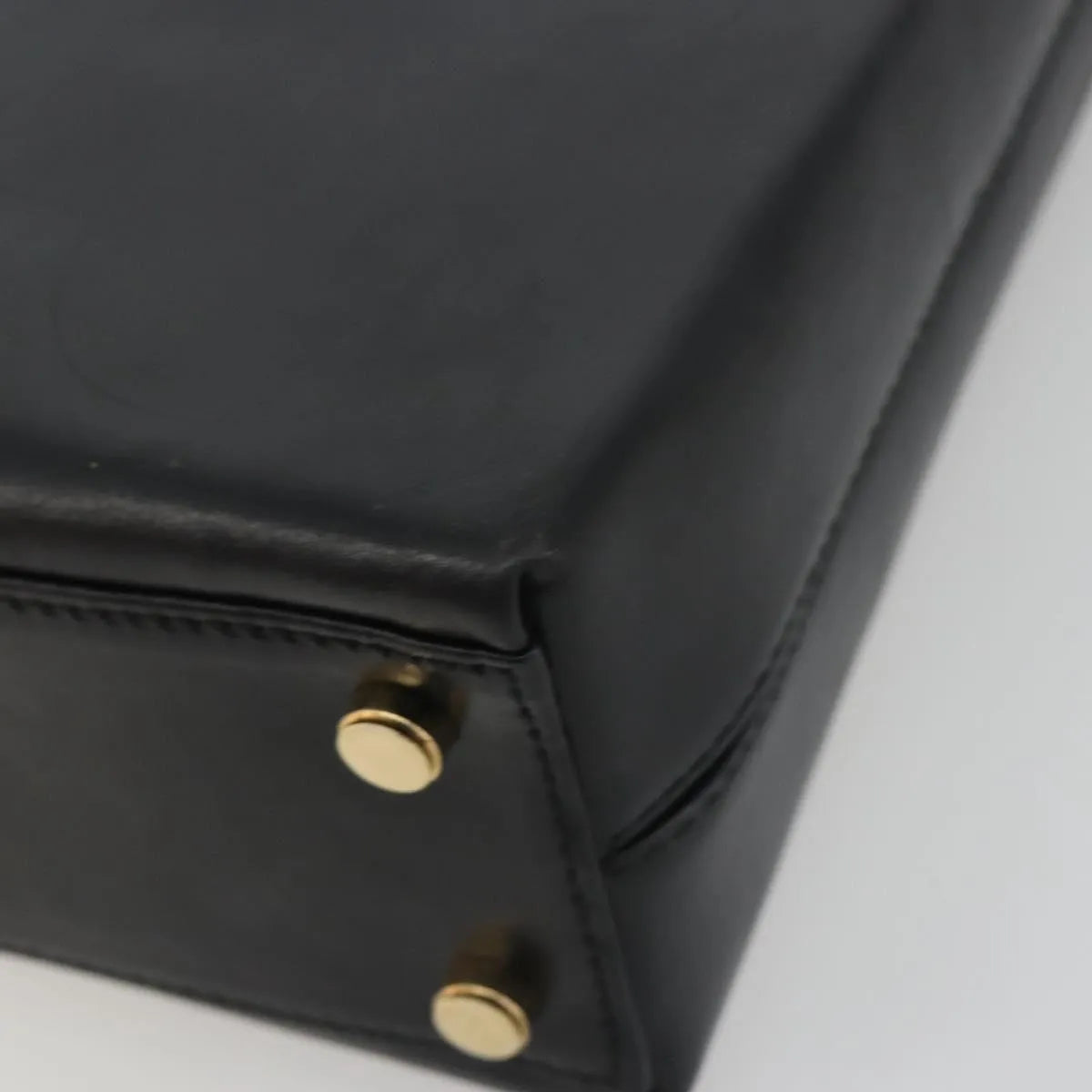 Salvatore Ferragamo Gancini Convertible Top Handle Leather Black Leather Handbag (Pre-Owned)