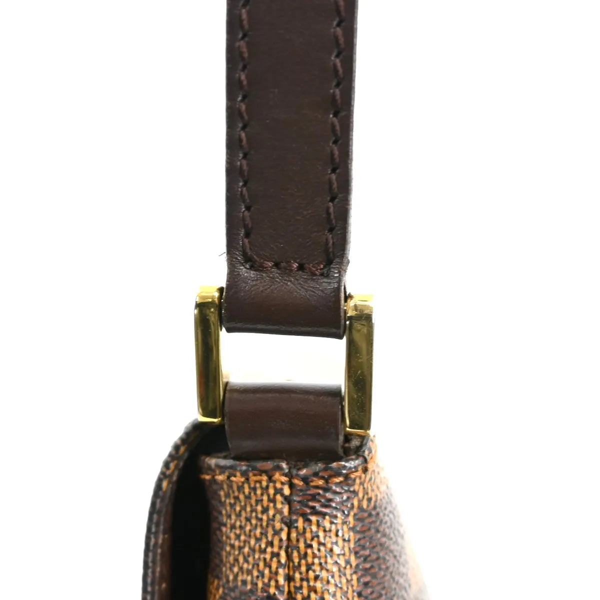 Louis Vuitton Musette Tango Damier Ebene Brown Canvas Shoulder Bag Bag (Pre-Owned)