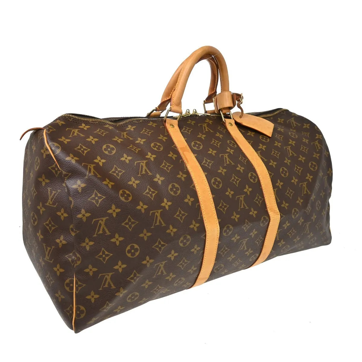 Louis Vuitton Keepall Bag Monogram Canvas Brown Canvas Travel Bag Bag (Pre-Owned)