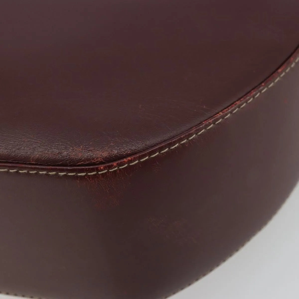 Cartier Vintage Must De Cartier Leather Burgundy Leather Shoulder Bag Bag (Pre-Owned)