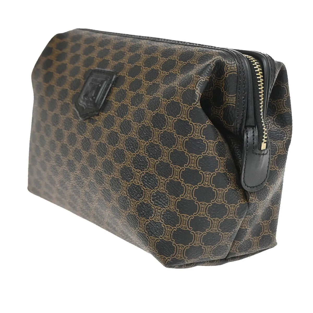 Celine Vintage Toiletry Macadam Coated Canvas Brown Canvas Clutche & Pouche Bag (Pre-Owned)