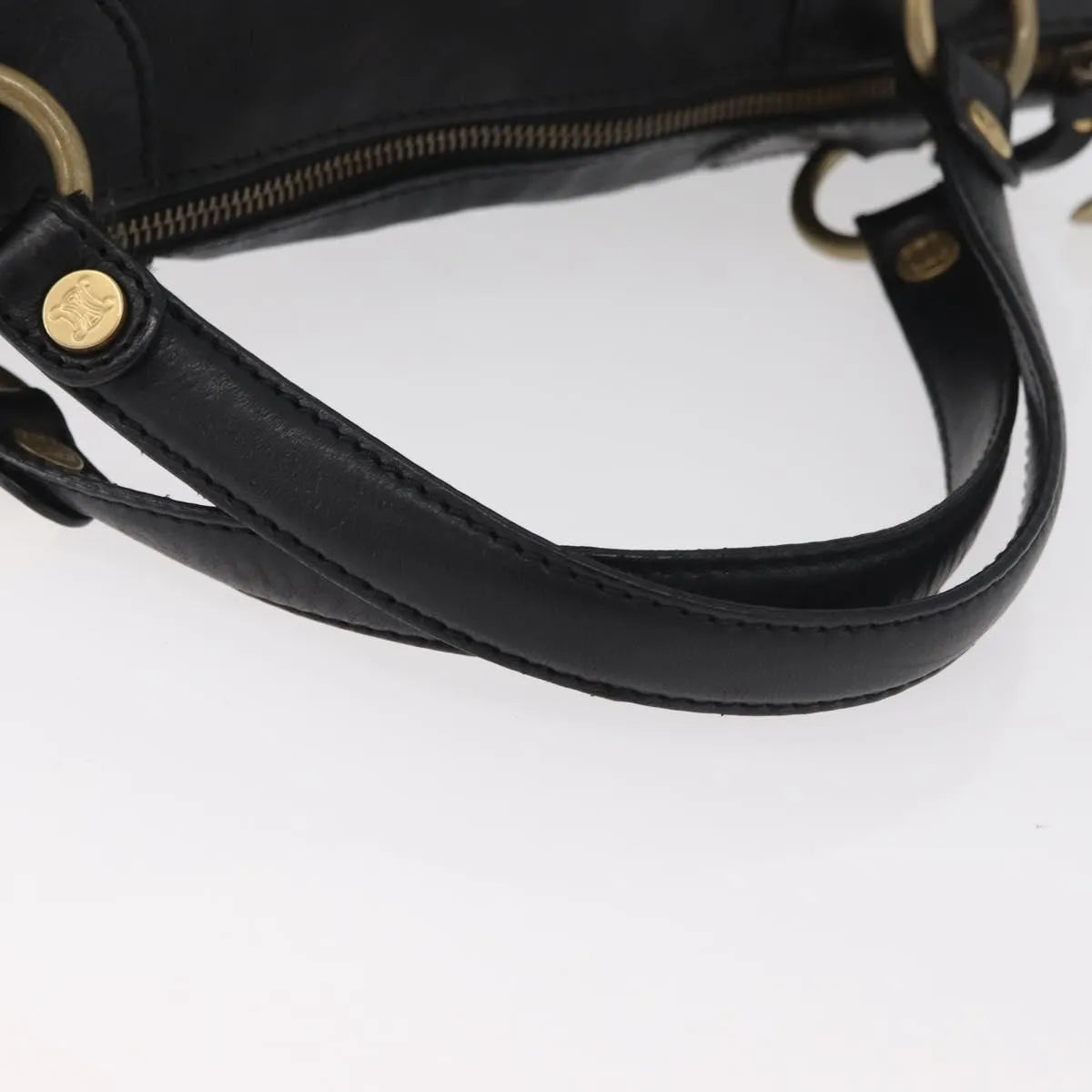 Celine Vintage Leather Black Leather Handbag (Pre-Owned)