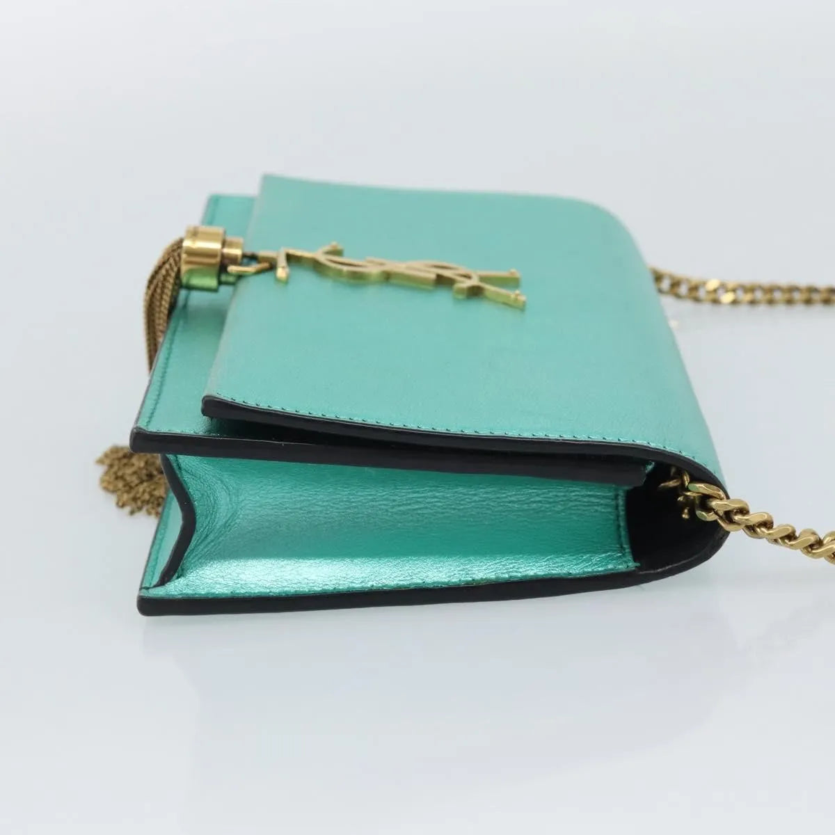 Saint Laurent Kate Leather Green Leather Shoulder Bag Bag (Pre-Owned)