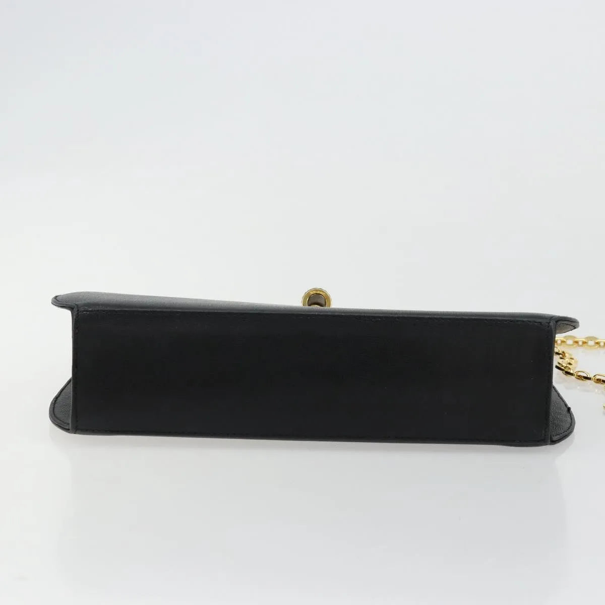 Salvatore Ferragamo Vintage Chain Leather Black Leather Shoulder Bag Bag (Pre-Owned)