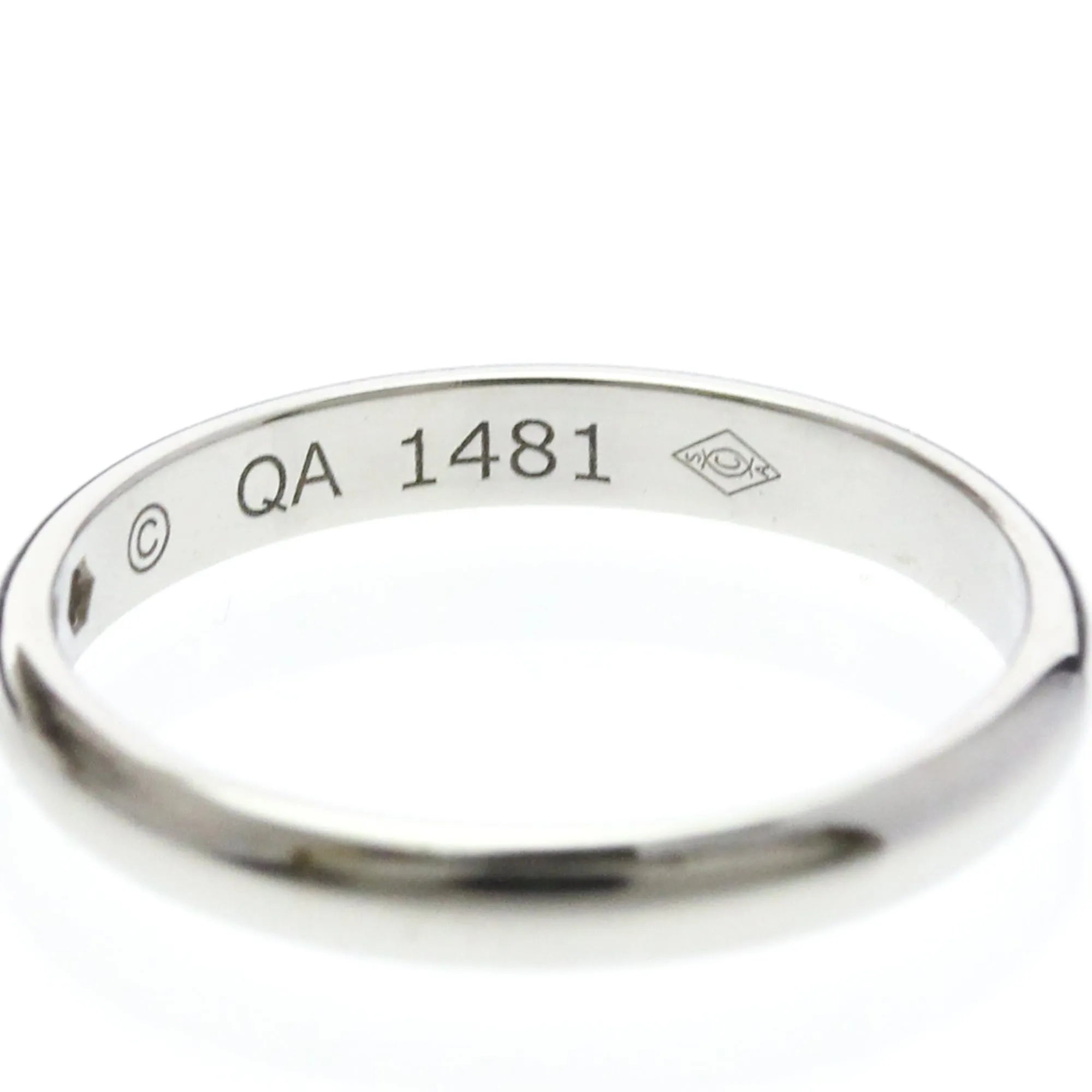 Cartier 1895 Wedding Band Platinum With Diamond Silver Platinum Ring Jewelry (Pre-Owned)