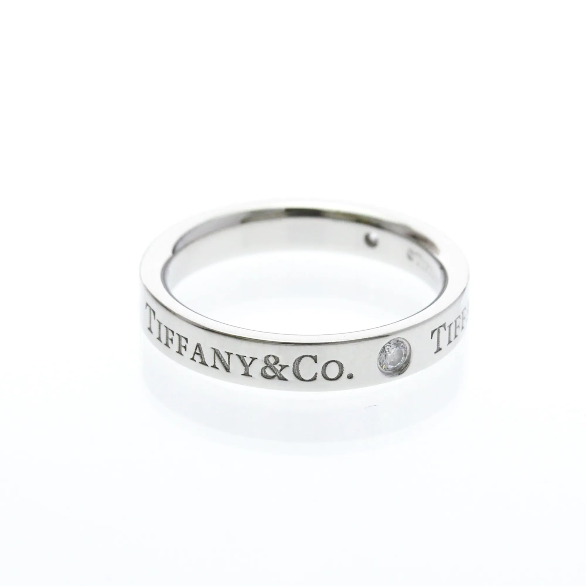 Tiffany & Co. Flat Platinum Silver Platinum Ring Jewelry (Pre-Owned)