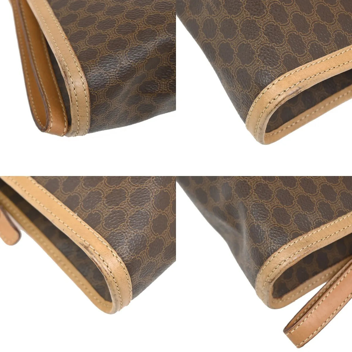 Celine Macadam Pochette Canvas And Leather Brown Canvas Clutche & Pouche Bag (Pre-Owned)