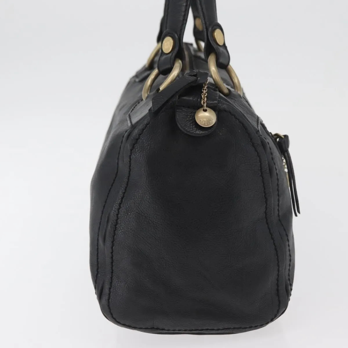 Celine Vintage Leather Black Leather Handbag (Pre-Owned)
