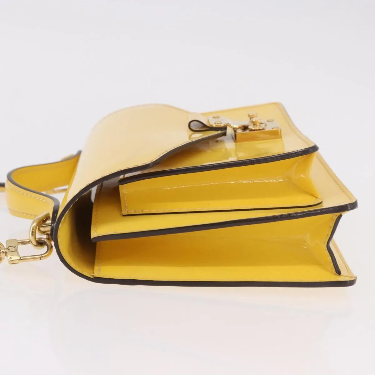 Louis Vuitton Monceau Vernis Yellow Patent_Leather Handbag (Pre-Owned)