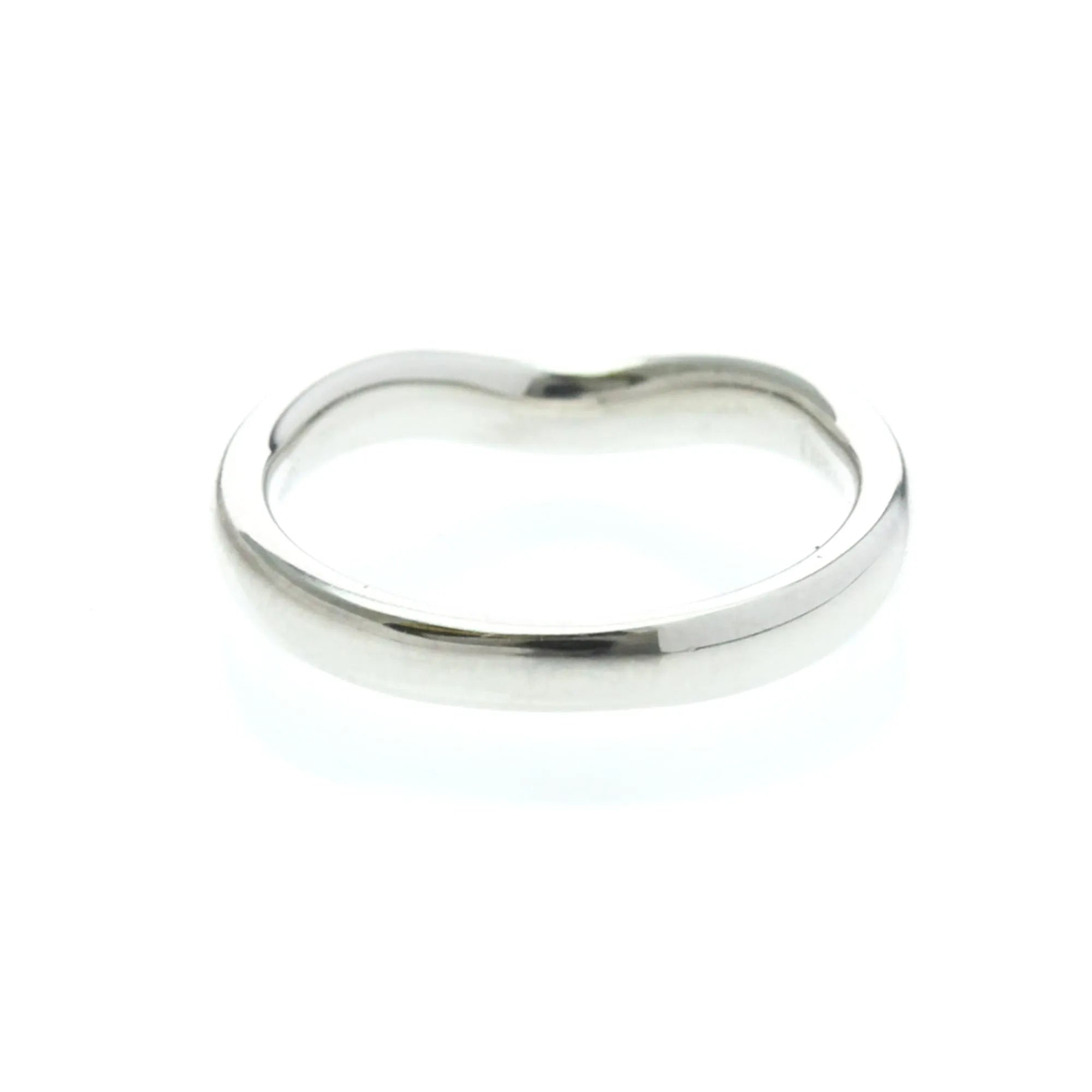 Tiffany & Co. Elsa Peretti Curved Wedding Band Platinum With Diamonds Silver Platinum Ring Jewelry (Pre-Owned)