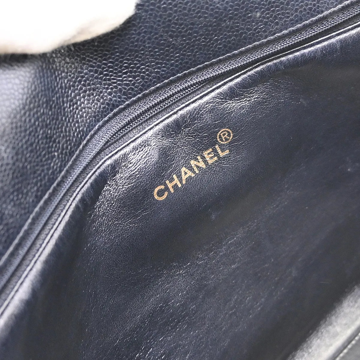 Chanel Vintage Grand Shopping Tote Quilted Caviar Black Leather Tote Bag Bag (Pre-Owned)