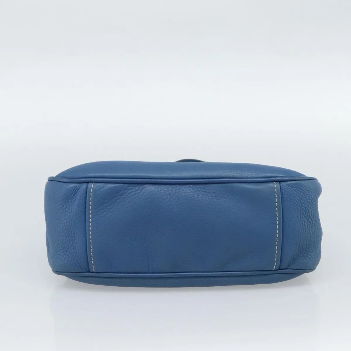 Prada Vitello Daino Convertible Tote Vitello Daino Blue Leather Handbag (Pre-Owned)