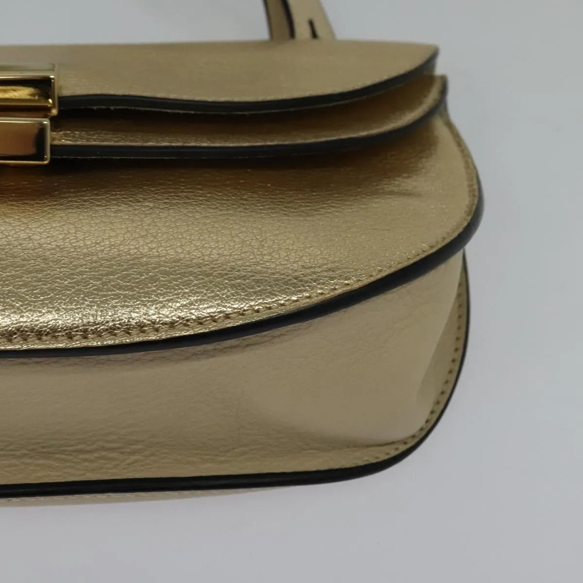 Chloe Georgia Leather Gold Leather Shoulder Bag Bag (Pre-Owned)