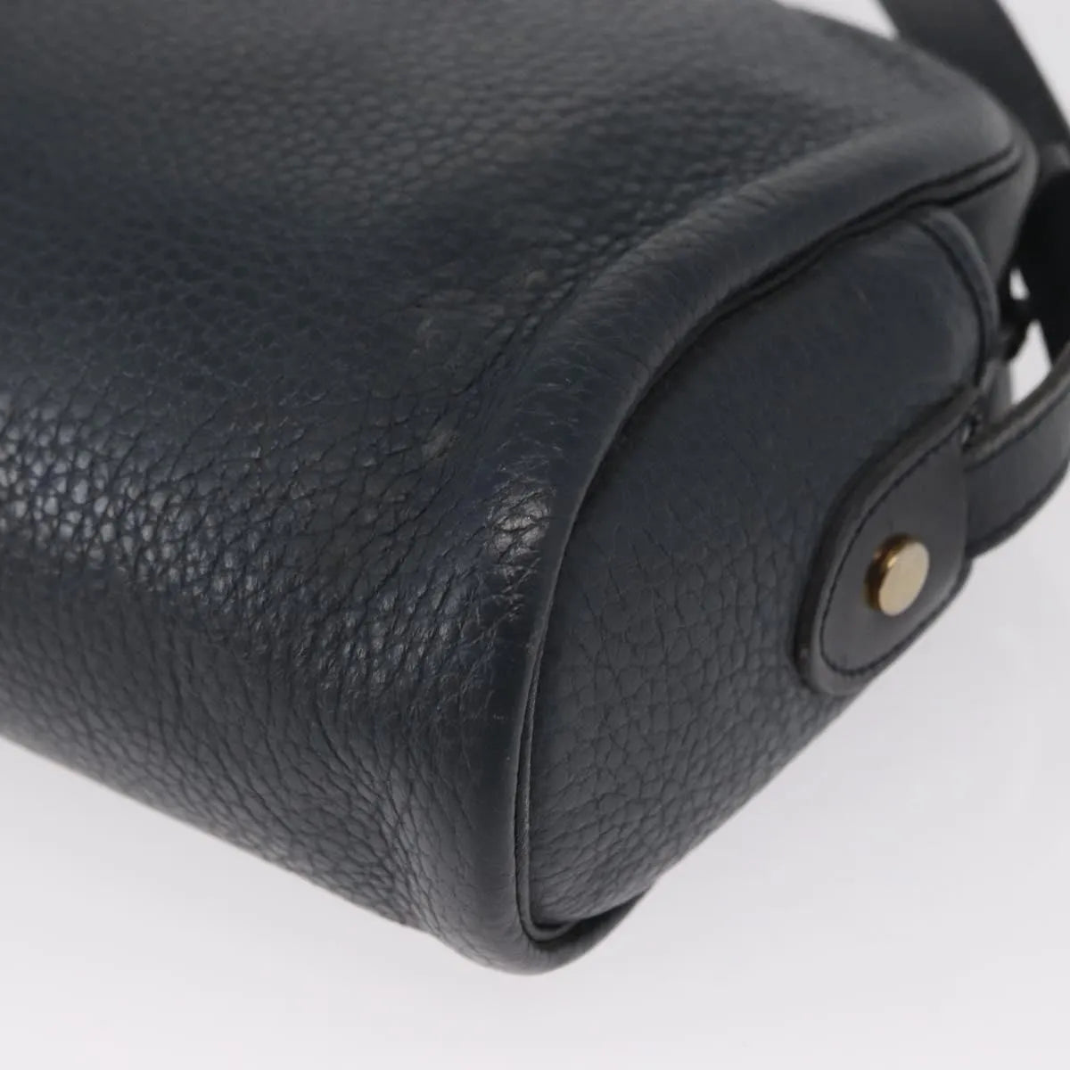 Christian Dior Vintage Cd Logo Leather Navy Leather Shoulder Bag Bag (Pre-Owned)