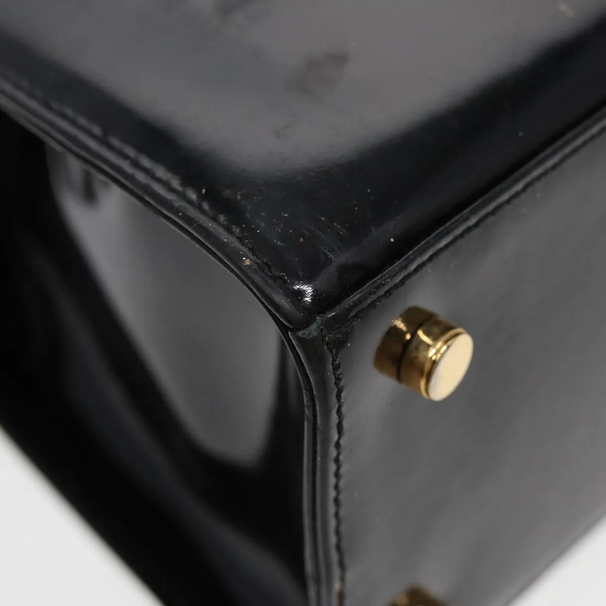 Salvatore Ferragamo Vara Patent Leather Black Patent_Leather Shoulder Bag Bag (Pre-Owned)