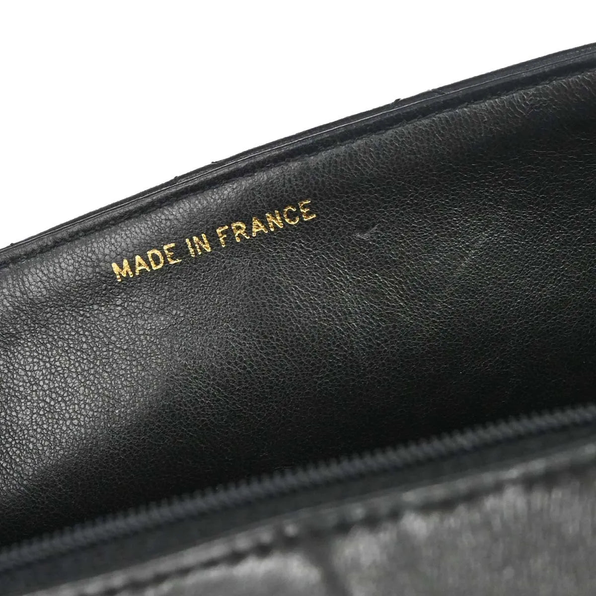 Chanel Vintage Top Handle Flap Quilted Lambskin Black Calfskin Handbag (Pre-Owned)