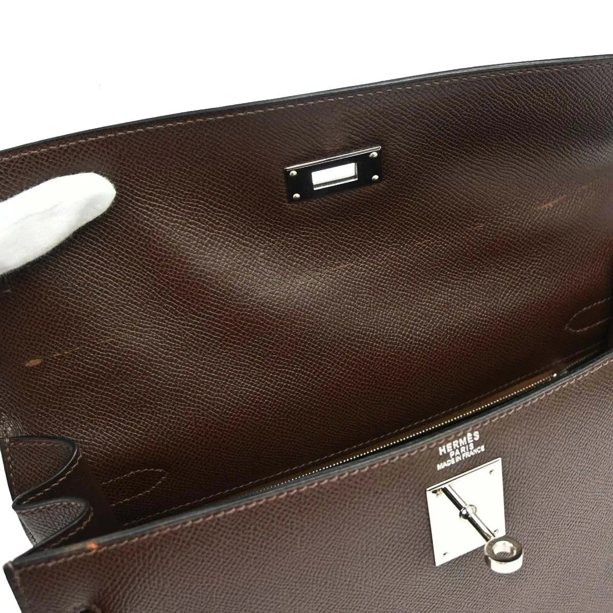 Hermes Kelly Sellier Epsom Brown Calfskin Handbag (Pre-Owned)