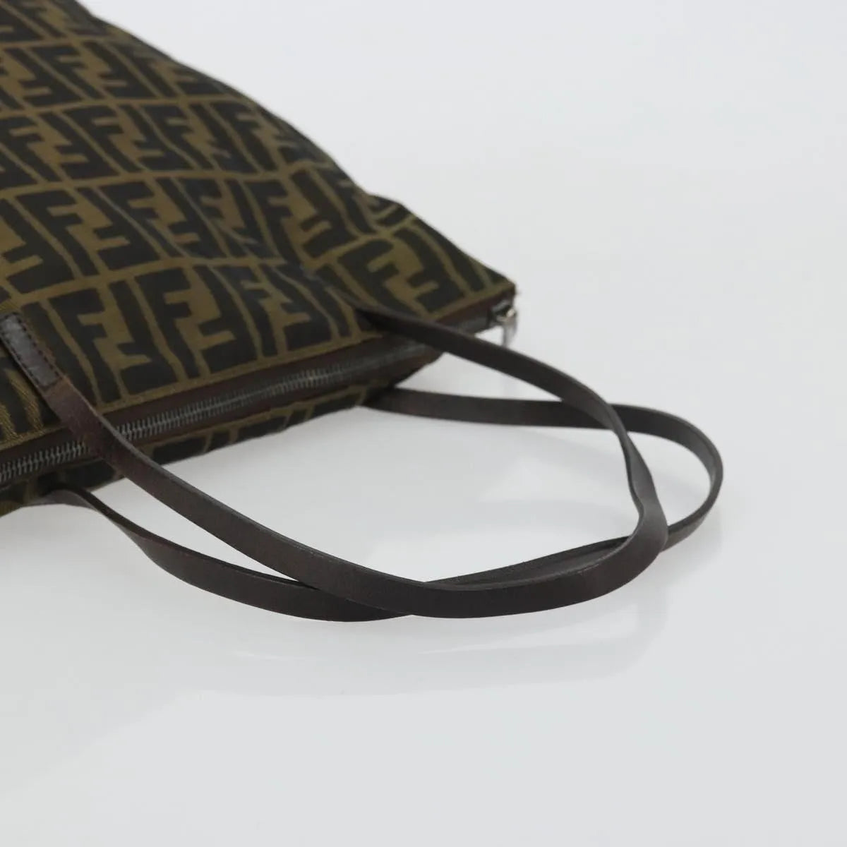 Fendi Zucca Tote Canvas Black Canvas Handbag (Pre-Owned)