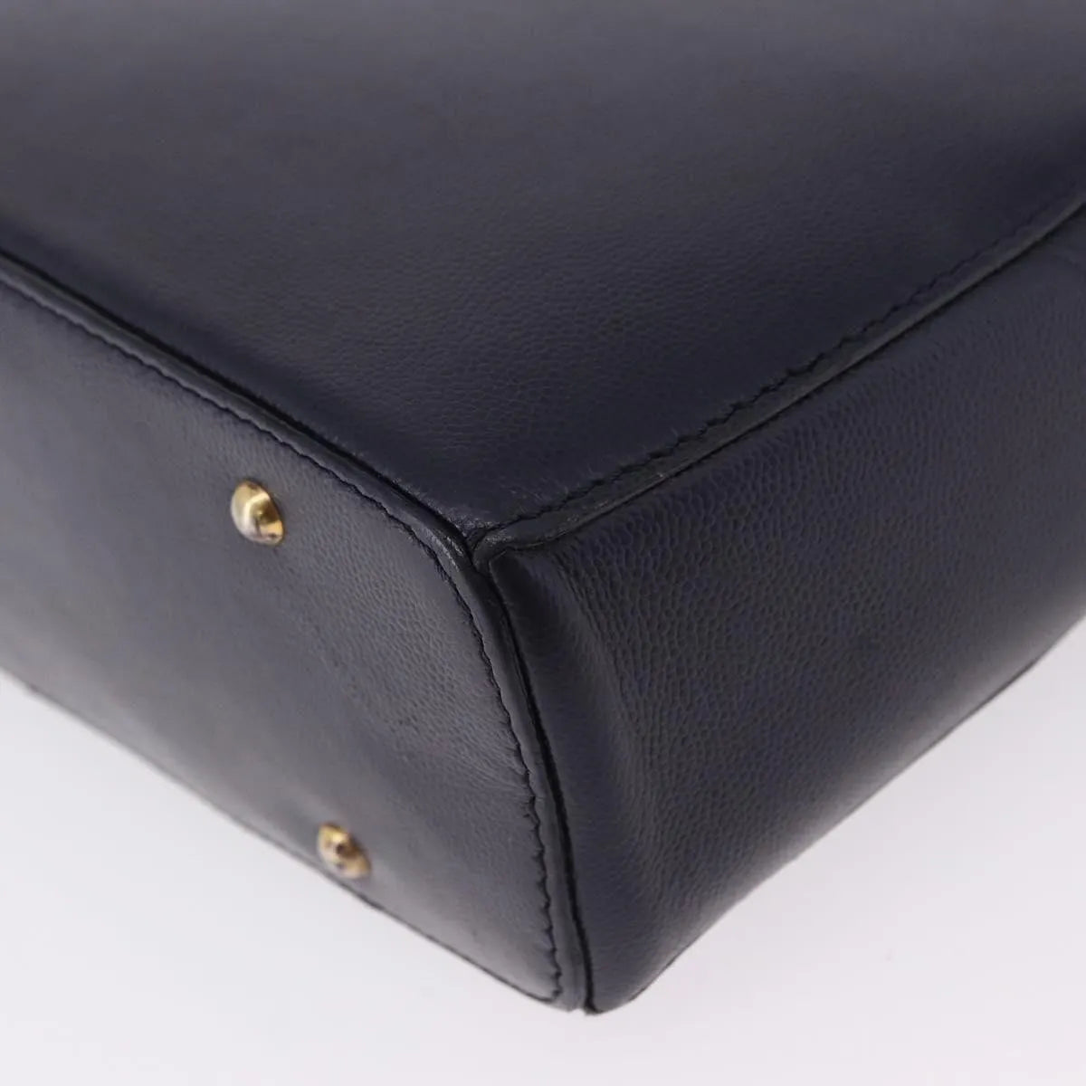 Celine Vintage Leather Navy Leather Shoulder Bag Bag (Pre-Owned)