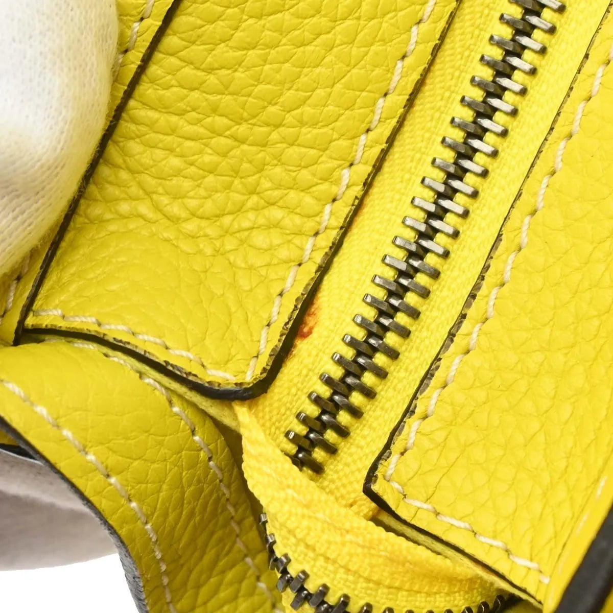 Celine Luggage Grainy Leather Yellow Leather Tote Bag Bag (Pre-Owned)