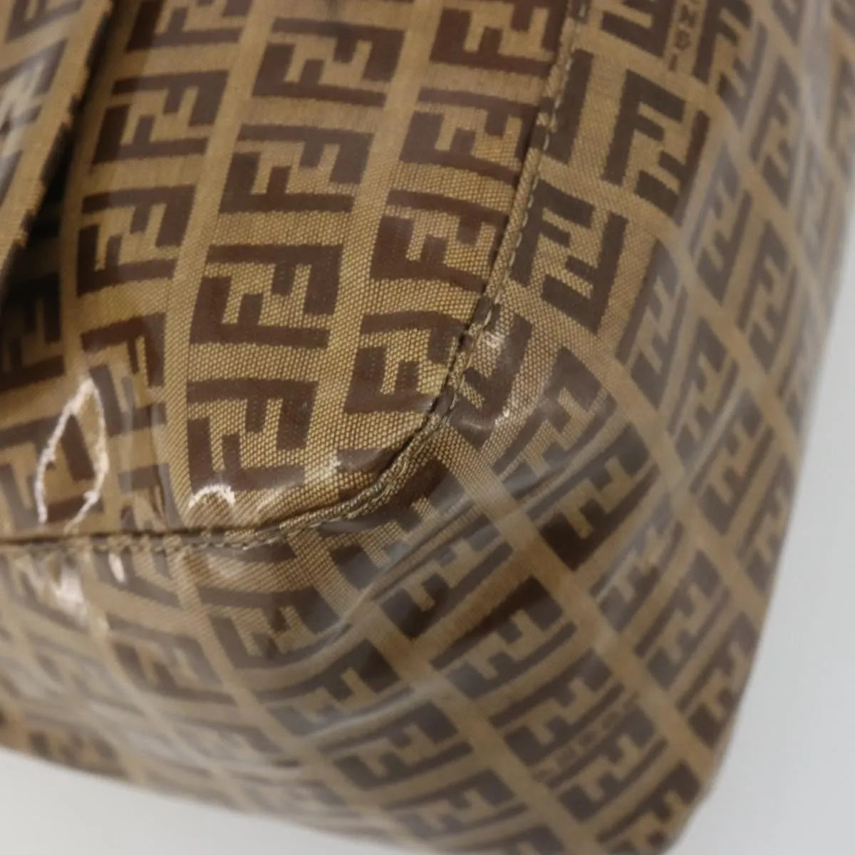 Fendi Forever Big Mama Patent Beige Patent_Leather Shoulder Bag Bag (Pre-Owned)