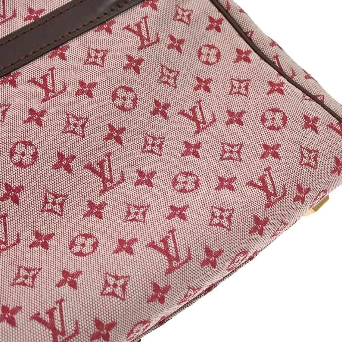 Louis Vuitton Joséphine Mini Lin Burgundy Canvas Handbag (Pre-Owned)