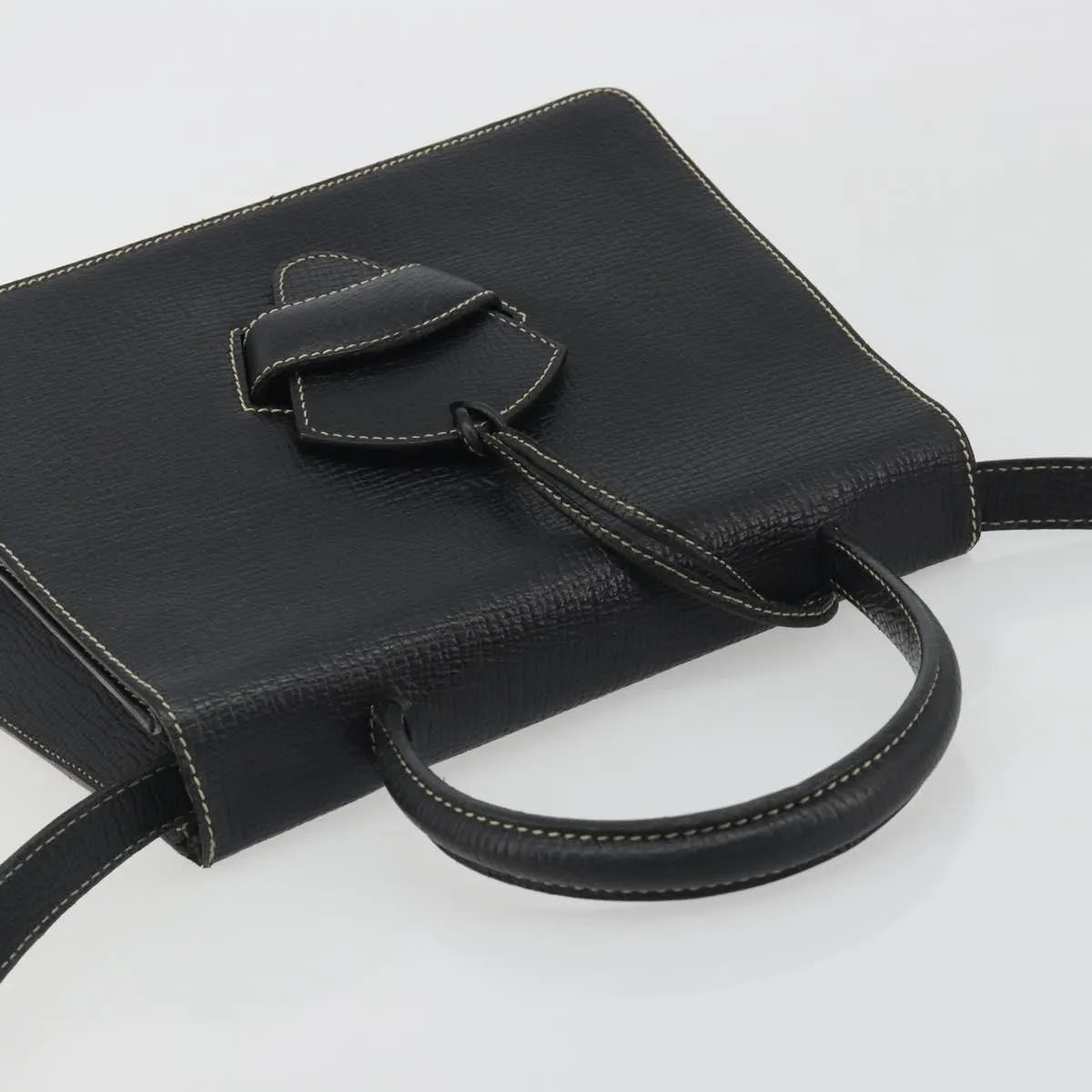 Loewe Barcelona Top Handle Leather Black Leather Handbag (Pre-Owned)
