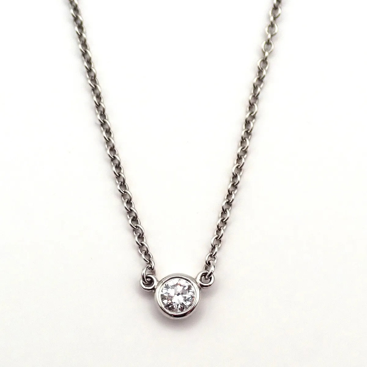 Tiffany & Co. Elsa Peretti Diamonds By The Yard Platinum With Diamond Silver Platinum Jewelry (Pre-Owned)