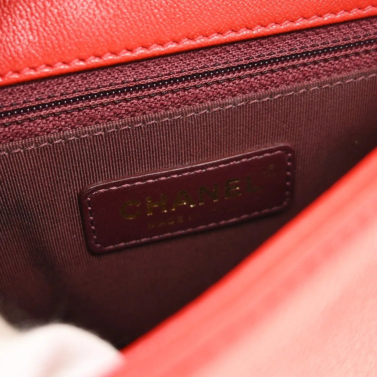 Chanel Mademoiselle Vintage Flap Lambskin Red Leather Shoulder Bag Bag (Pre-Owned)