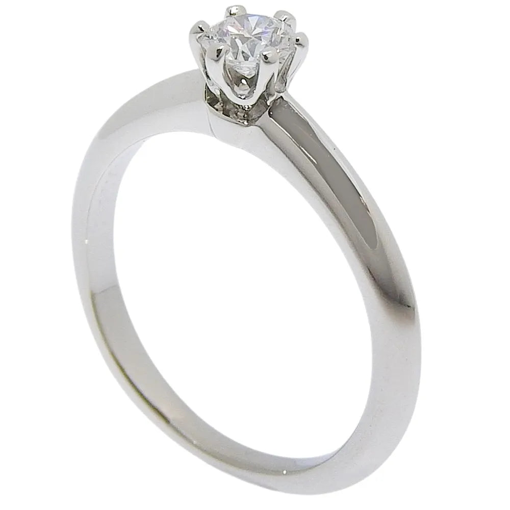Tiffany & Co. Tiffany Setting Solitaire Platinum With Diamond Silver Platinum Ring Jewelry (Pre-Owned)