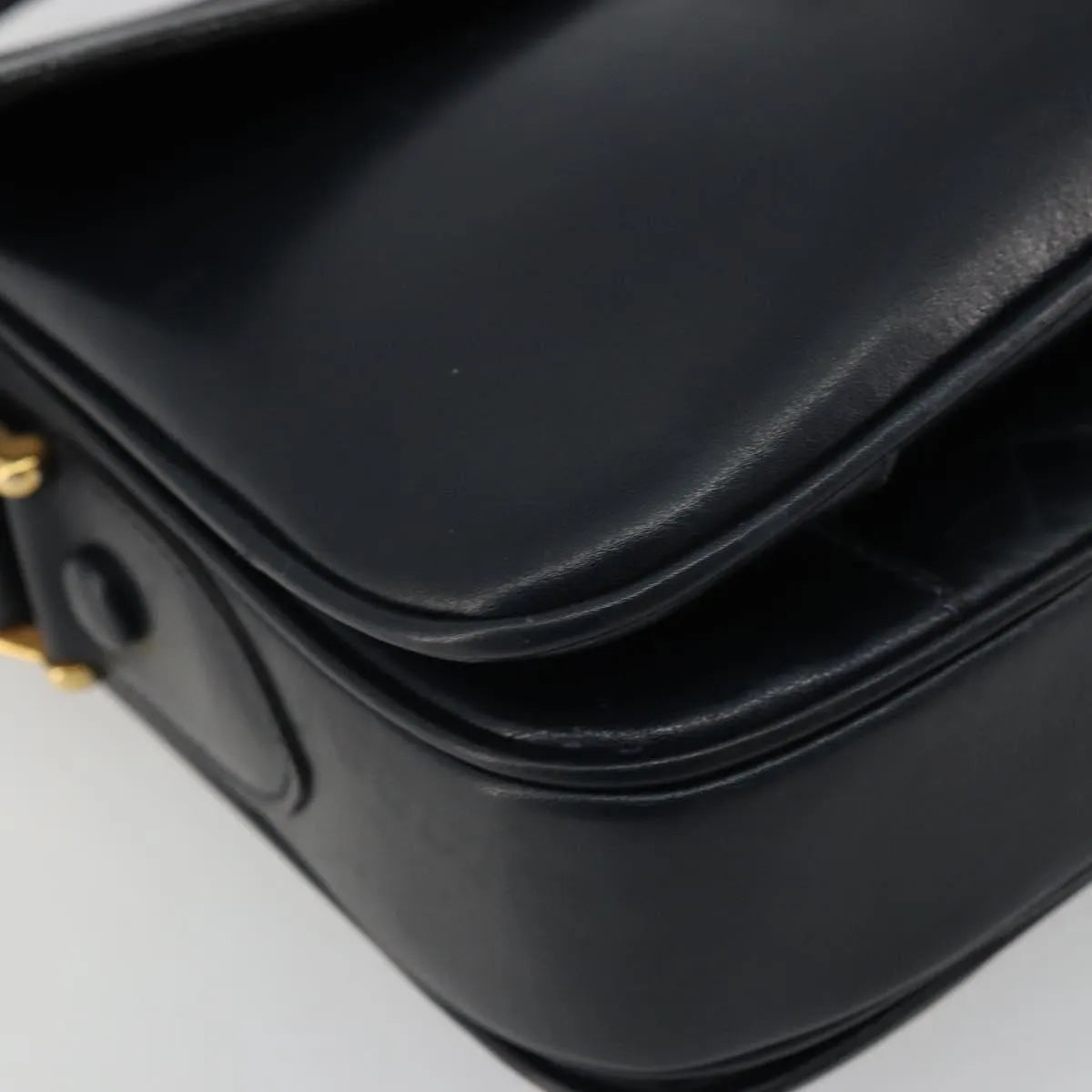 Celine Horse Carriage Leather Black Leather Shoulder Bag Bag (Pre-Owned)