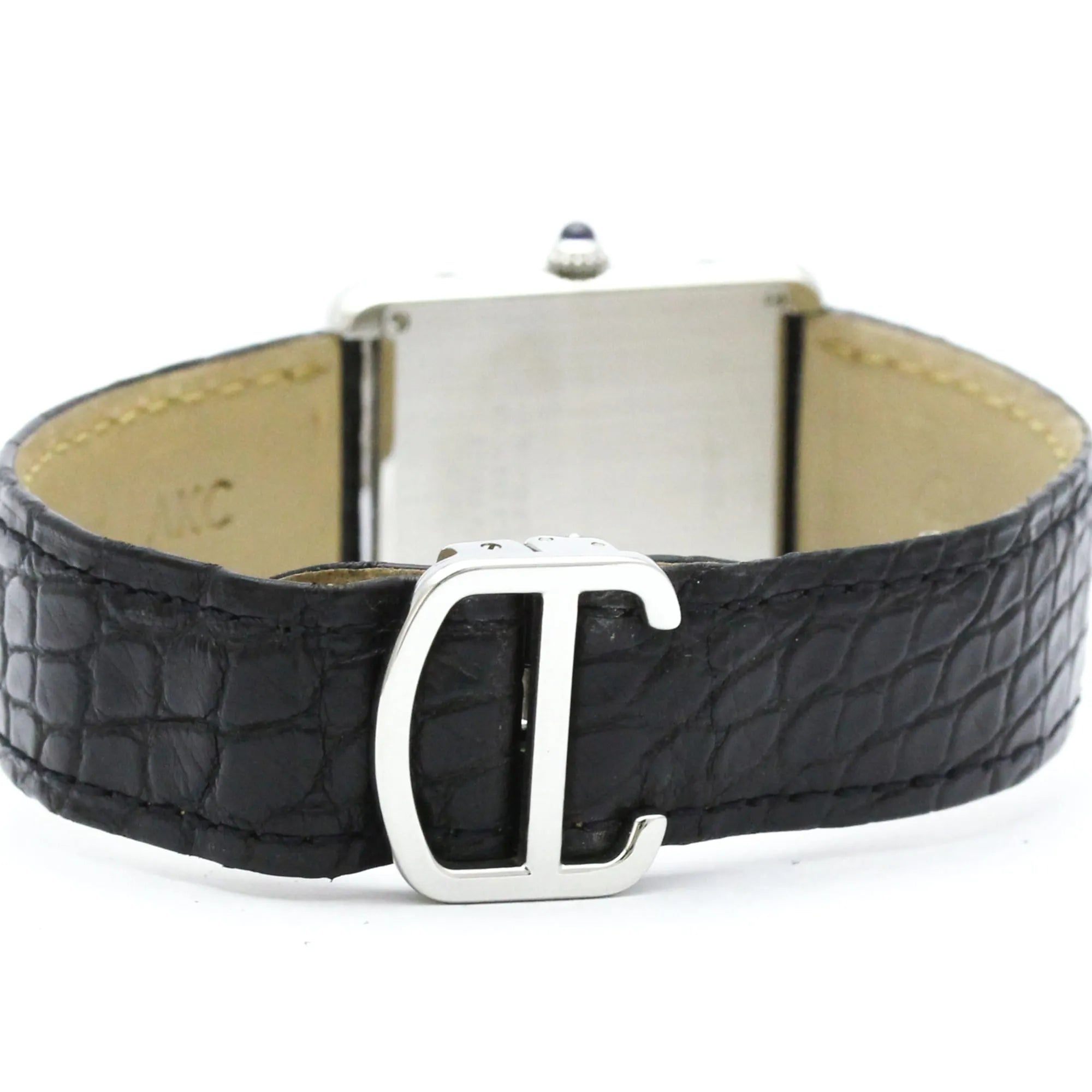 Cartier Tank Solo Quartz Stainless Steel And Leather Watch (Pre-Owned)