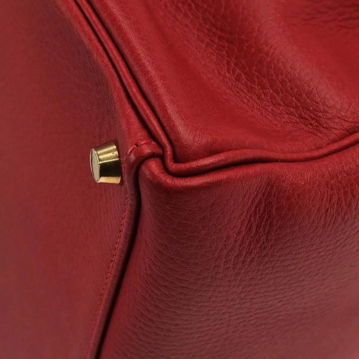 Hermes Kelly Retourne Ardennes Leather Red Leather Handbag (Pre-Owned)