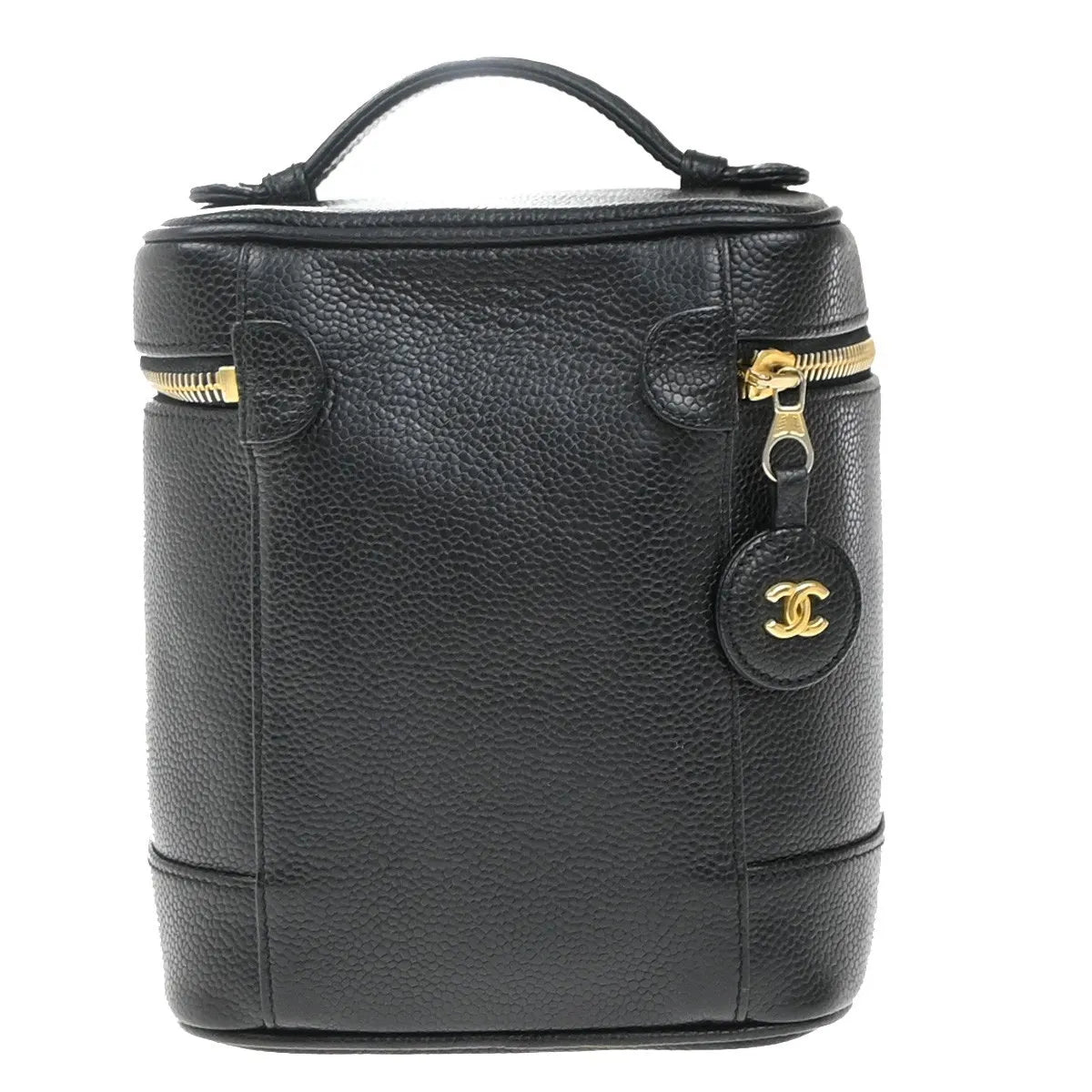 Chanel Vintage Timeless Cosmetic Case Caviar Black Leather Clutche & Pouche Bag (Pre-Owned)