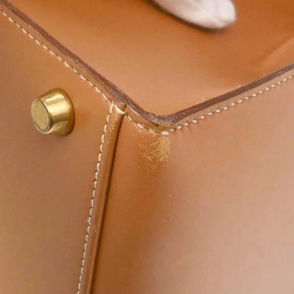 Hermes Kelly Sellier Chamonix Neutral Leather Handbag (Pre-Owned)