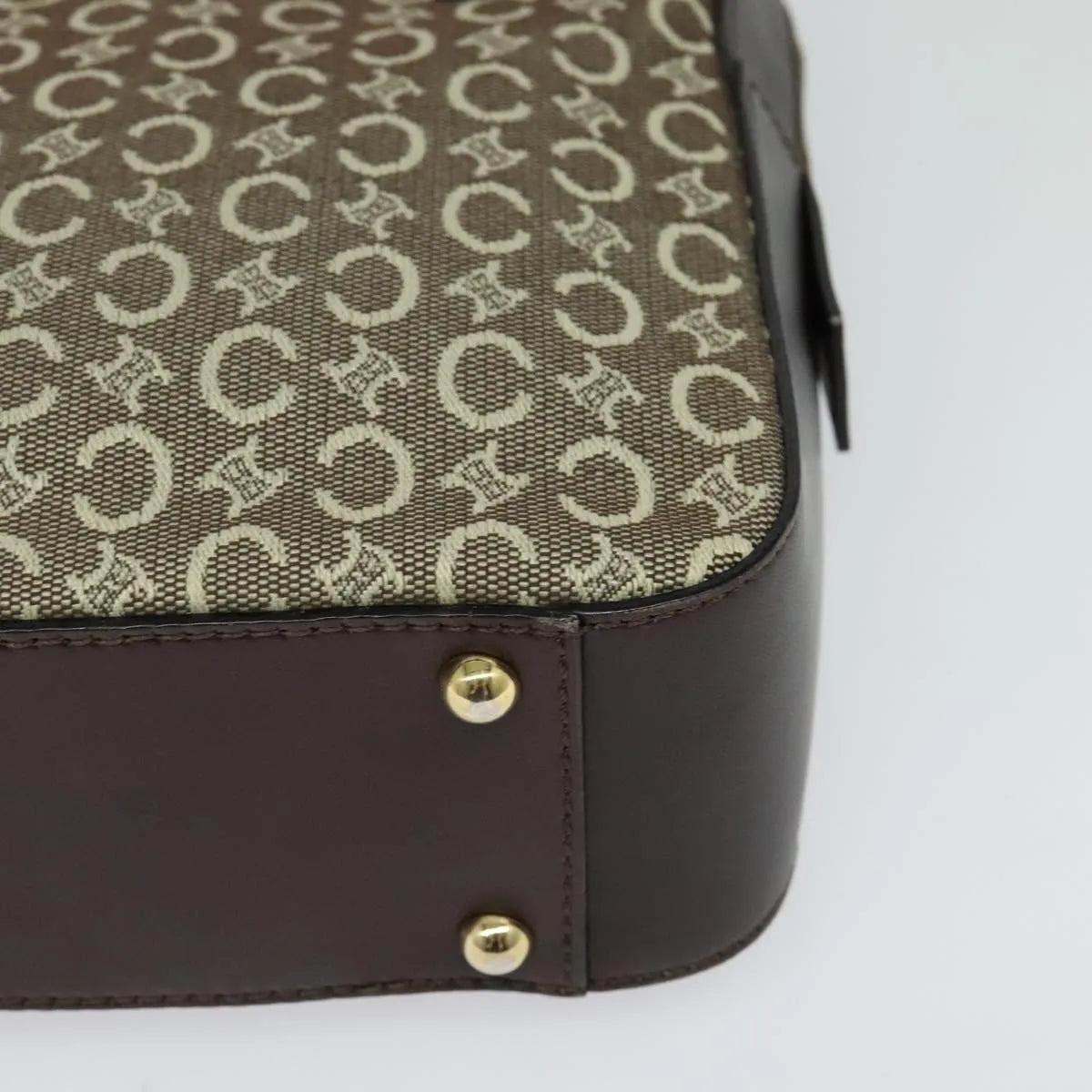 Celine C Macadam Handbag Canvas Gray Canvas Handbag (Pre-Owned)