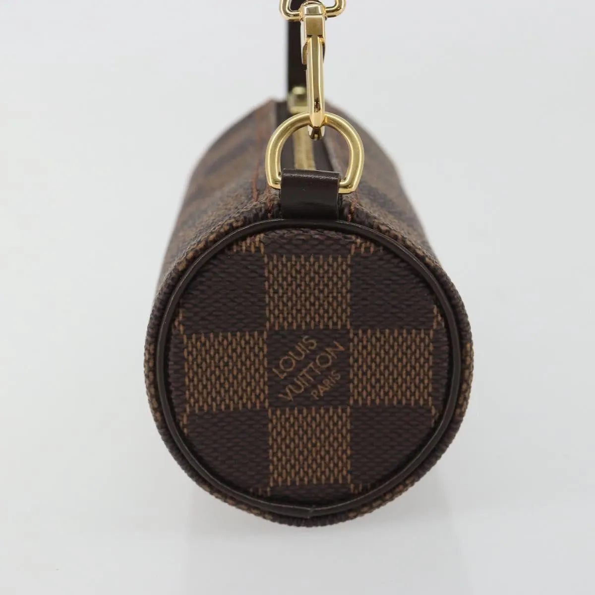 Louis Vuitton Papillon Pochette Damier Ebene Brown Canvas Clutche & Pouche Bag (Pre-Owned)