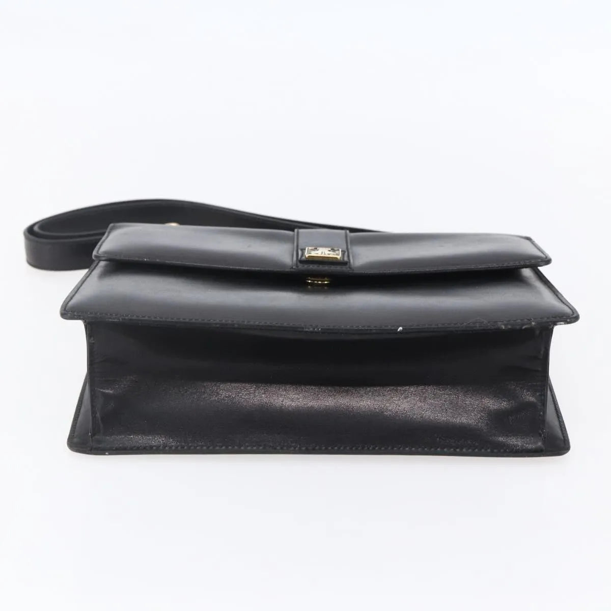 Burberry Nova Check Shoulder Bag Leather Black Leather Shoulder Bag Bag (Pre-Owned)