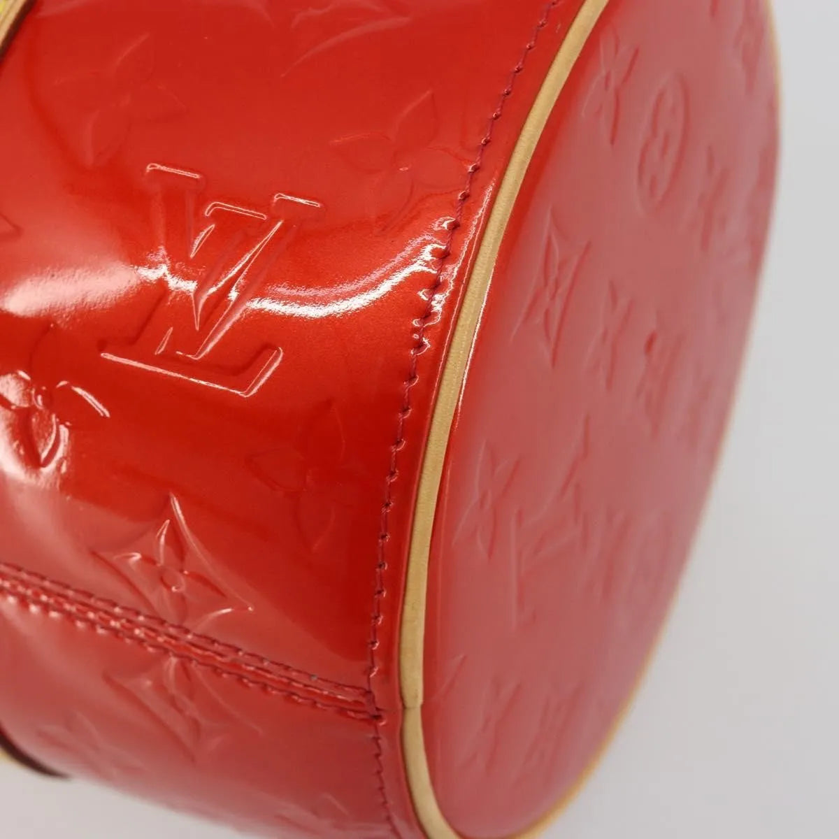Louis Vuitton Bedford Monogram Vernis Red Patent_Leather Handbag (Pre-Owned)
