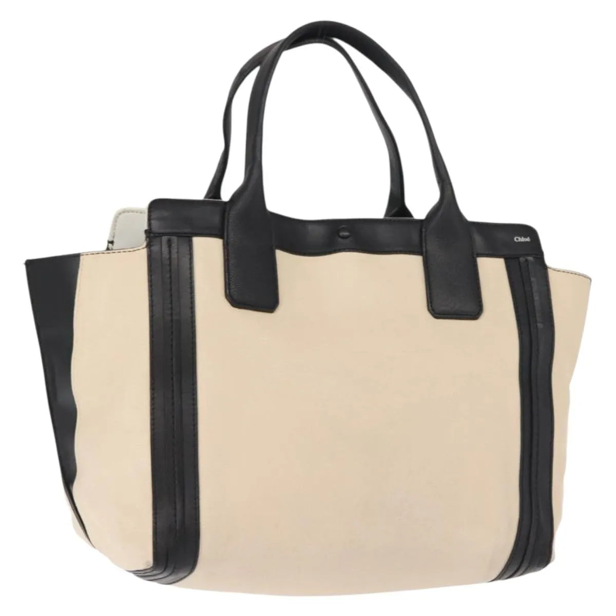 Chloe Alison East West Tote Leather Beige Leather Tote Bag Bag (Pre-Owned)