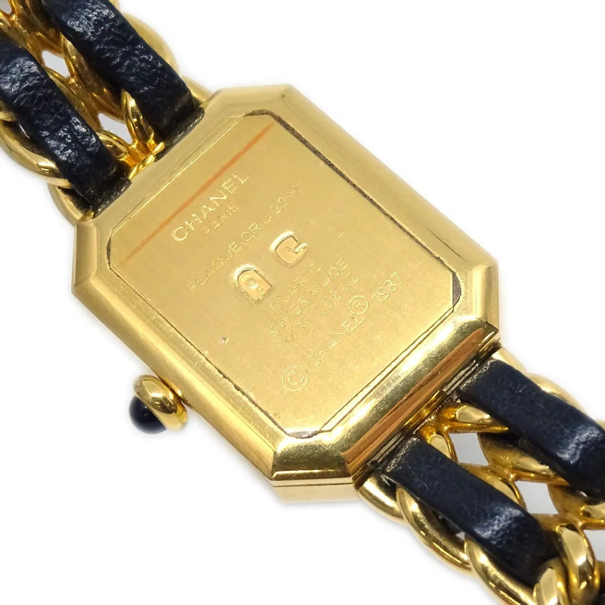 Chanel Premiere Rock Quartz Plated Metal And Leather Watch (Pre-Owned)