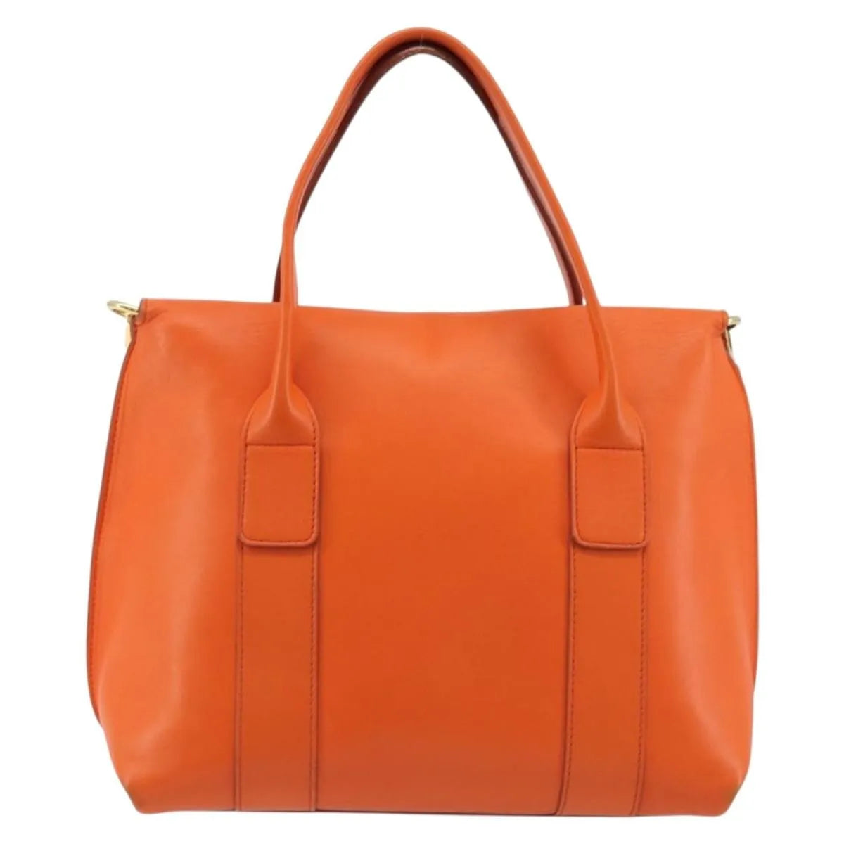 Salvatore Ferragamo Sookie Satchel Leather Orange Leather Handbag (Pre-Owned)
