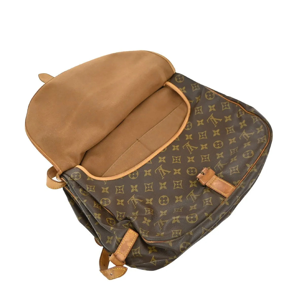 Louis Vuitton Saumur Monogram Canvas Brown Canvas Shoulder Bag Bag (Pre-Owned)
