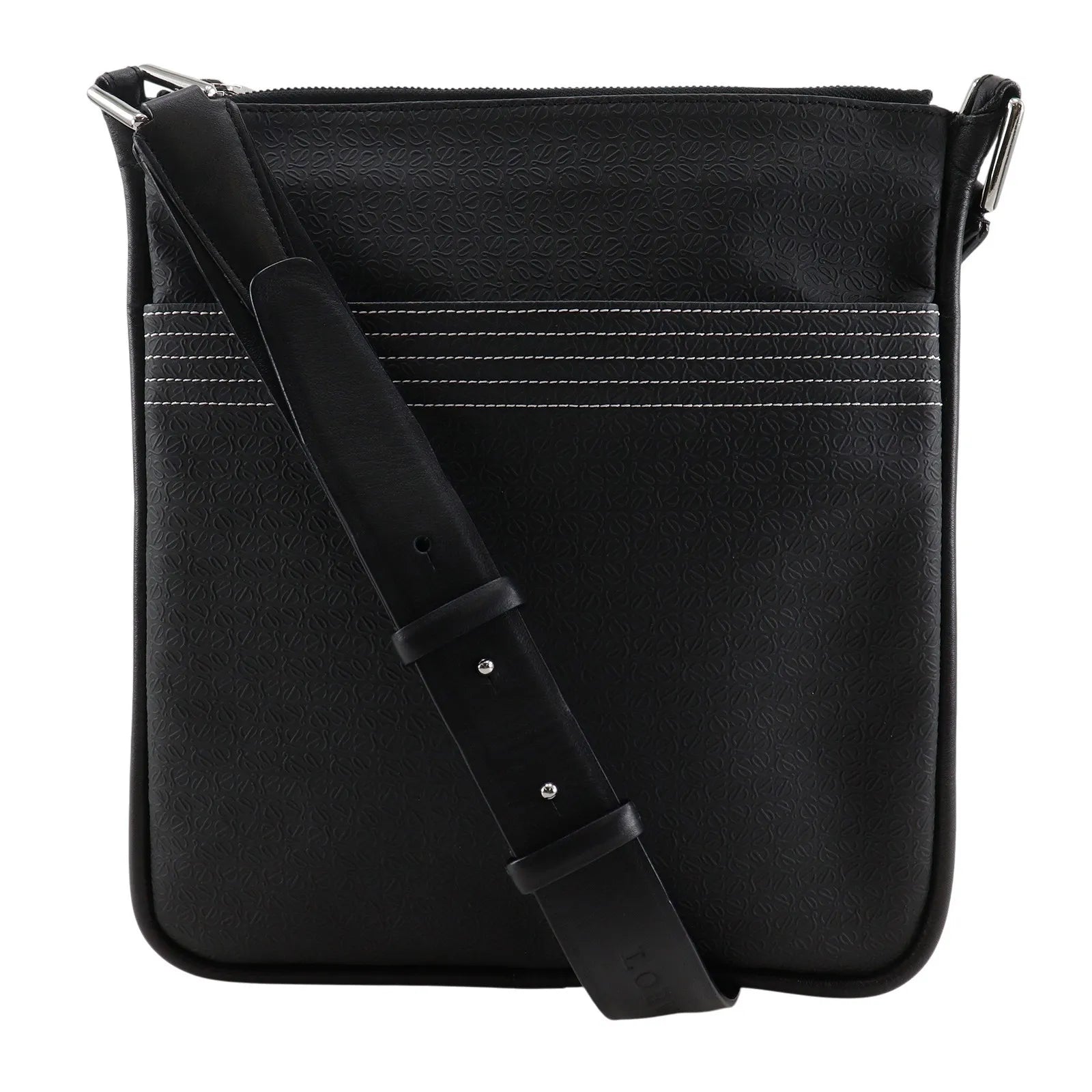Loewe Repeat Anagram Canvas Black Canvas Shoulder Bag Bag (Pre-Owned)