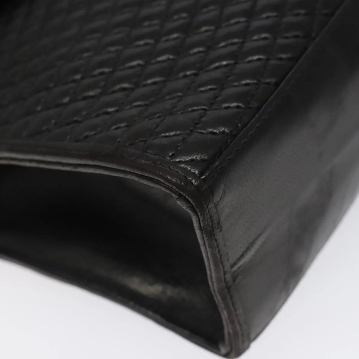 Bally Vintage Quilted Leather Black Leather Handbag (Pre-Owned)