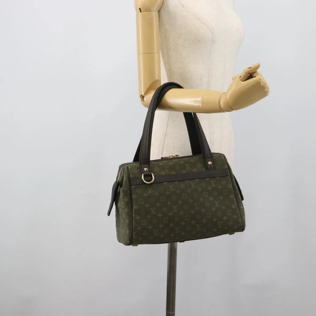 Louis Vuitton Joséphine Mini Lin Khaki Canvas Handbag (Pre-Owned)