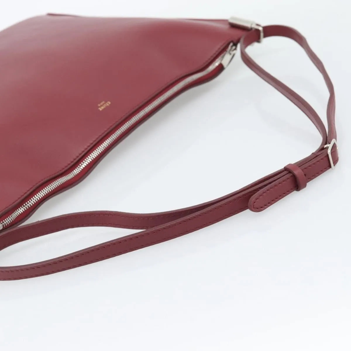 Celine Fortune Cookie Convertible Leather Burgundy Leather Shoulder Bag Bag (Pre-Owned)