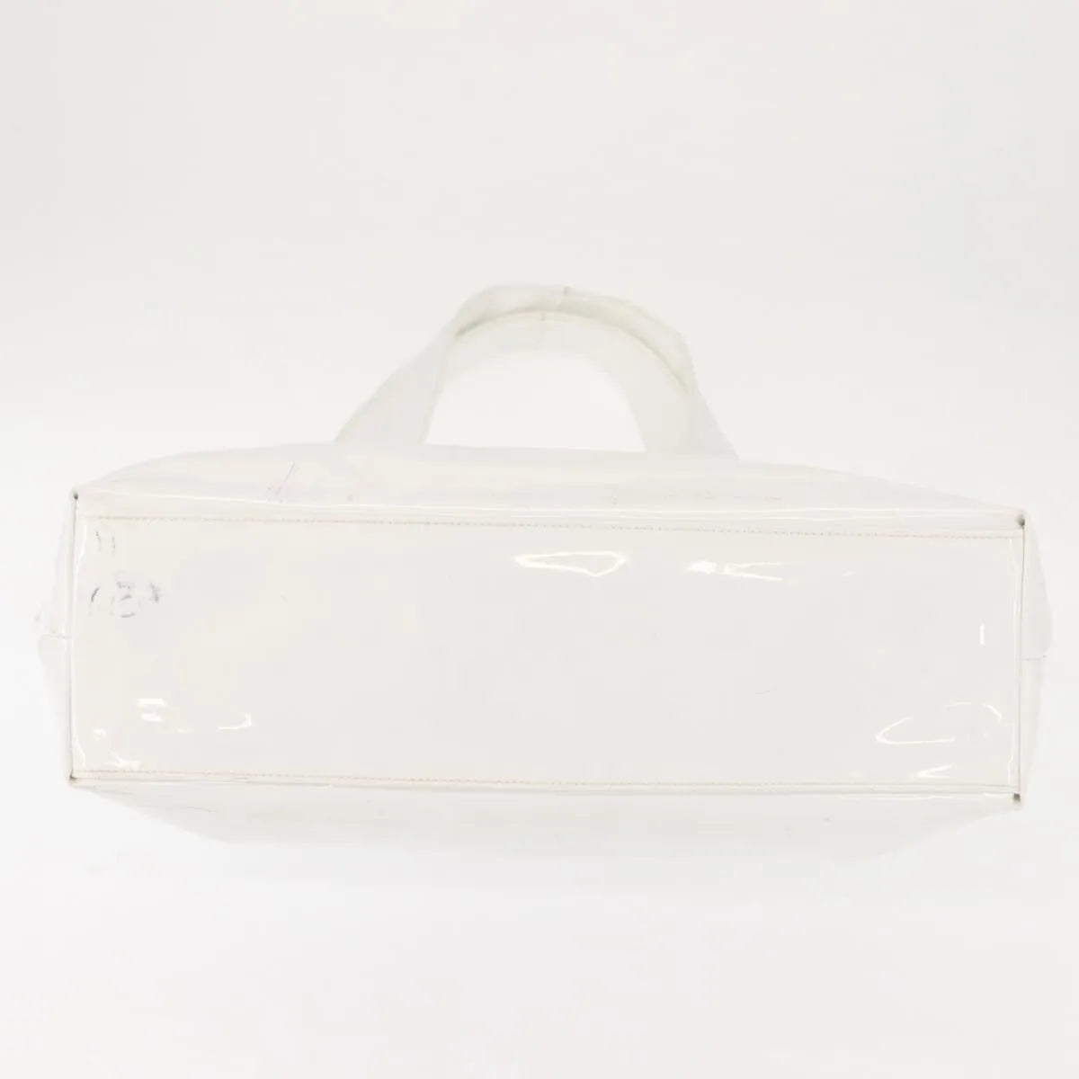 Salvatore Ferragamo Gancini Tote Patent Leather White Patent_Leather Tote Bag Bag (Pre-Owned)