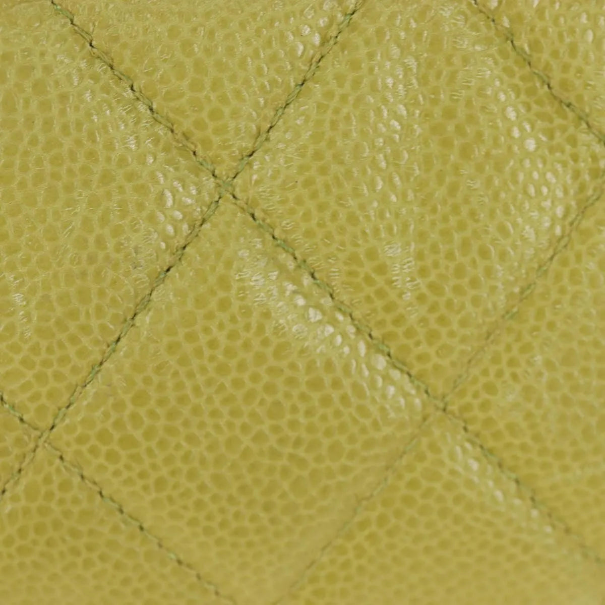 Chanel Vintage Zip Belt Quilted Caviar Yellow Leather Shoulder Bag Bag (Pre-Owned)