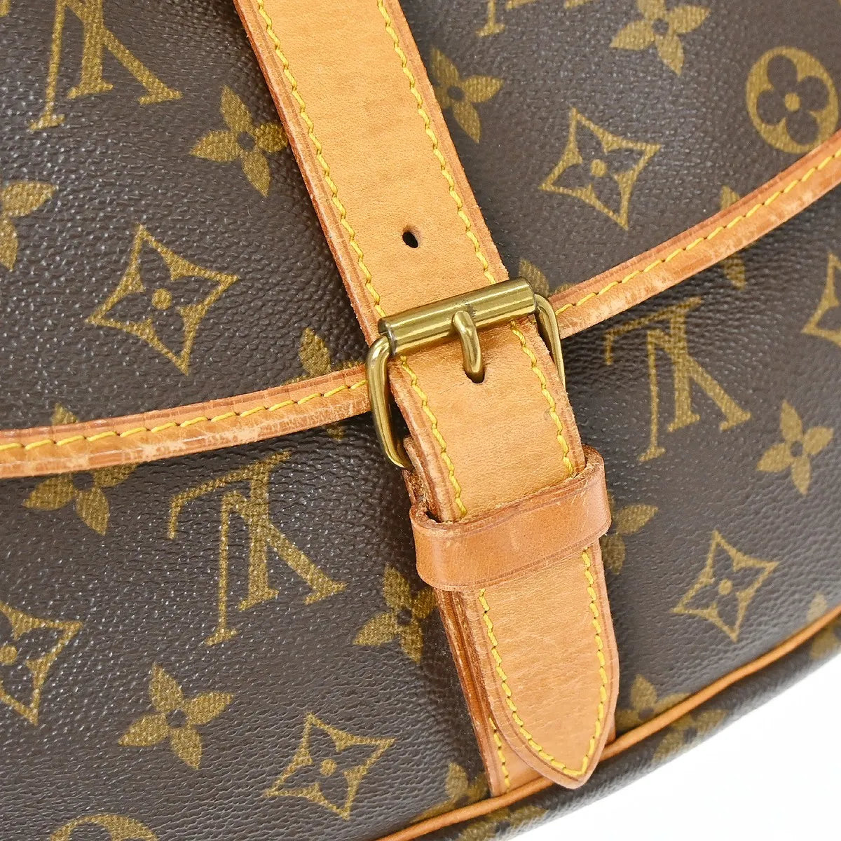 Louis Vuitton Saumur Monogram Canvas Brown Canvas Shoulder Bag Bag (Pre-Owned)